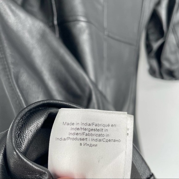 Ganni Puff Sleeve V Neck 100% Lamb Leather Dress - Picture 9 of 13